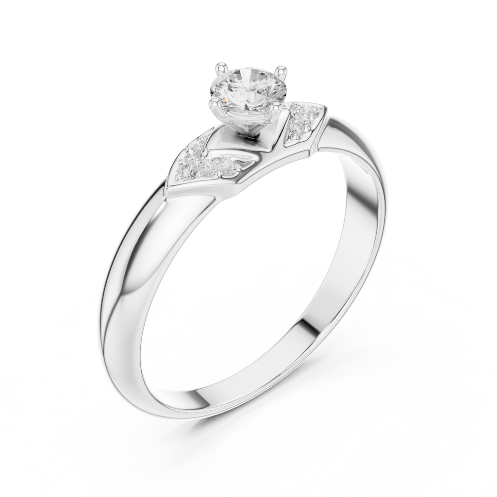Round Diamond Cluster Engagement Ring