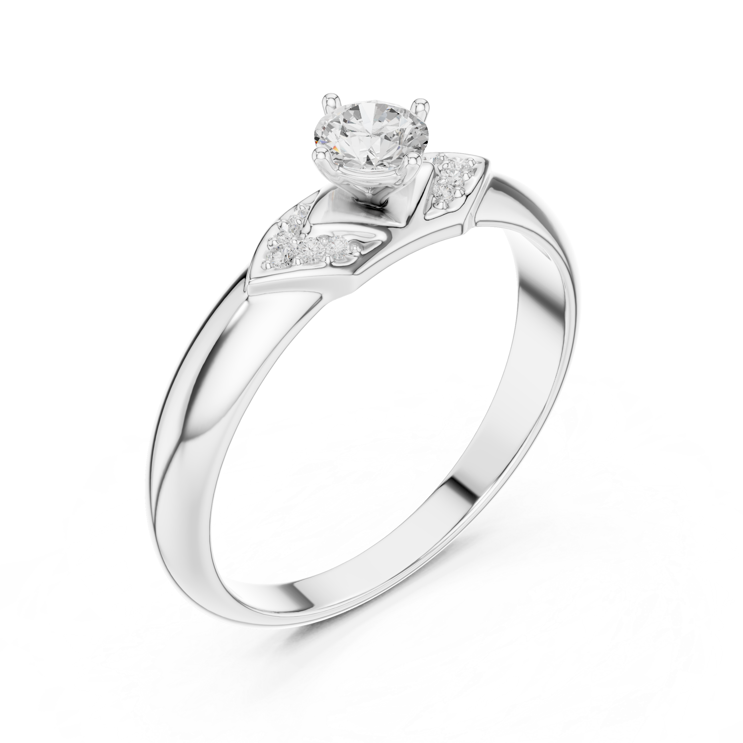 Round Diamond Cluster Engagement Ring