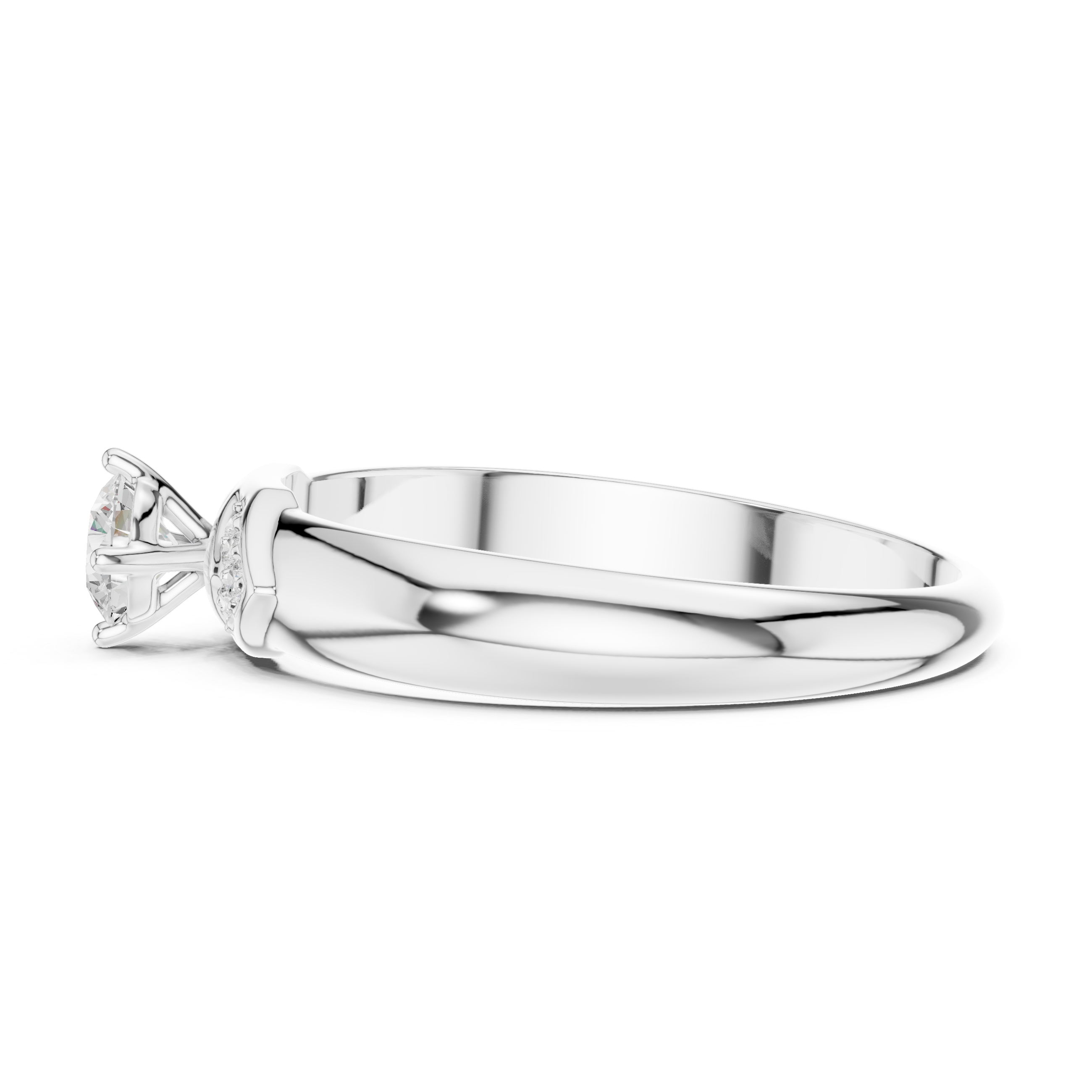 Round Diamond Cluster Engagement Ring