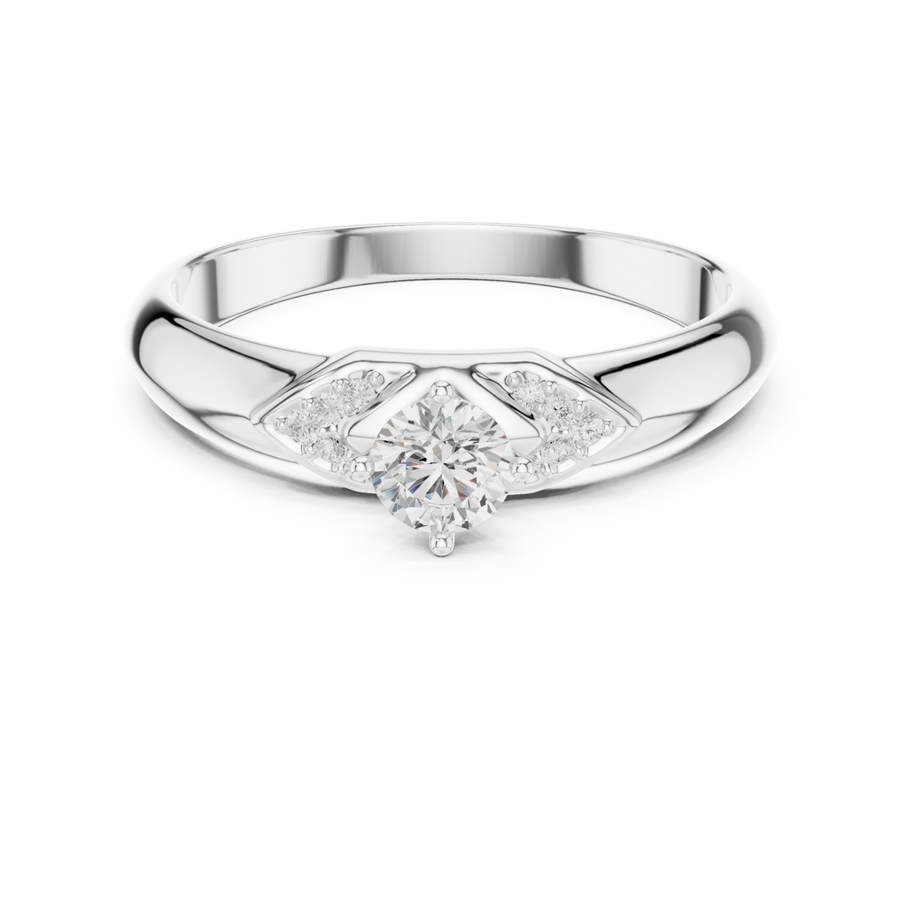 Round Diamond Cluster Engagement Ring