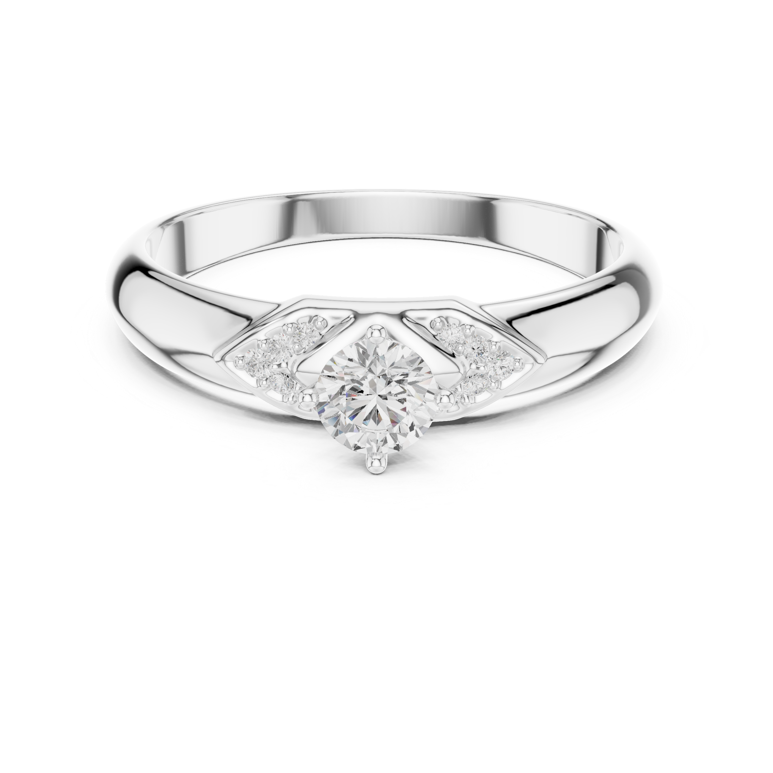 Round Diamond Cluster Engagement Ring