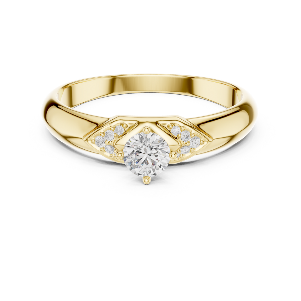 Round Diamond Cluster Engagement Ring