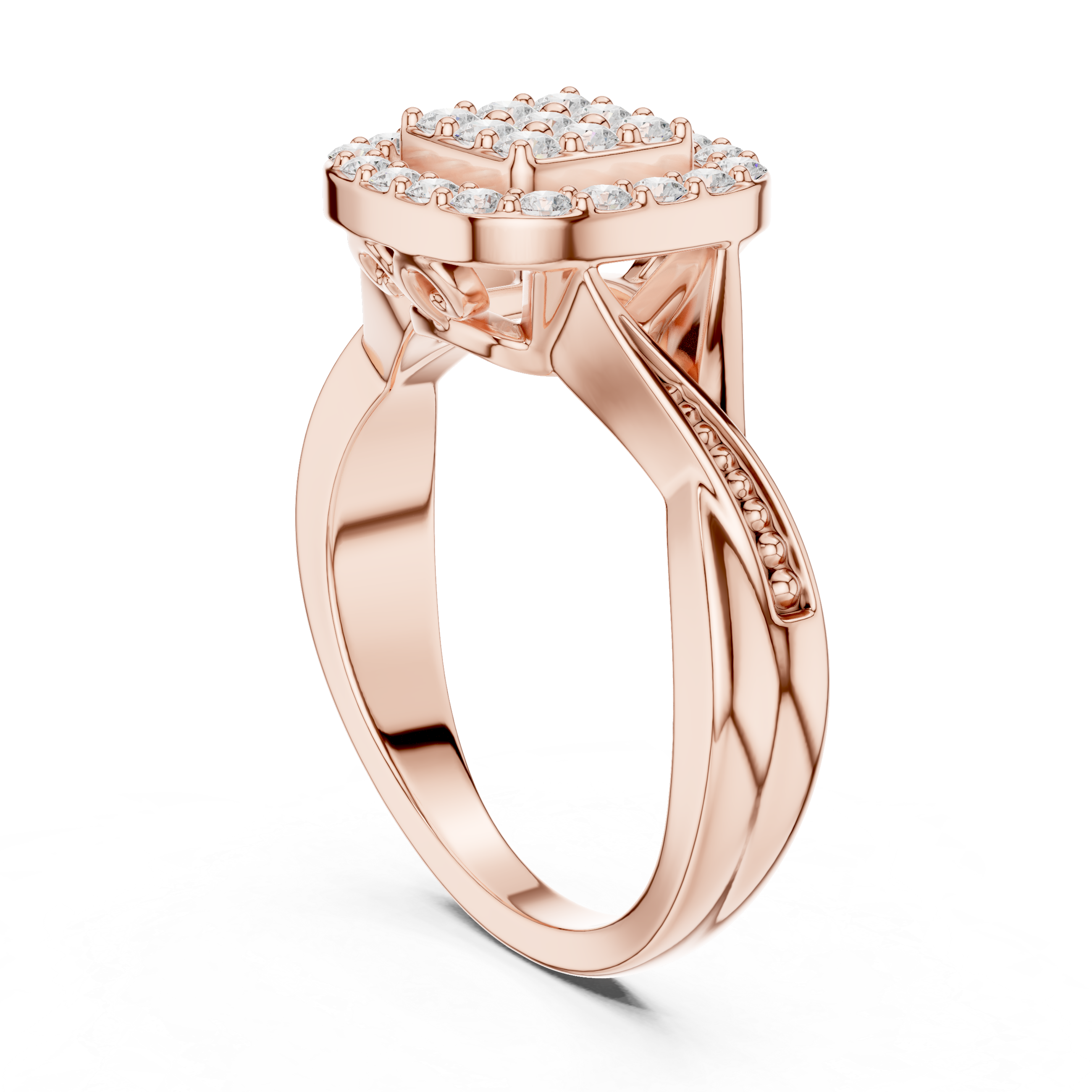 Cushion Halo Diamond Engagement Ring