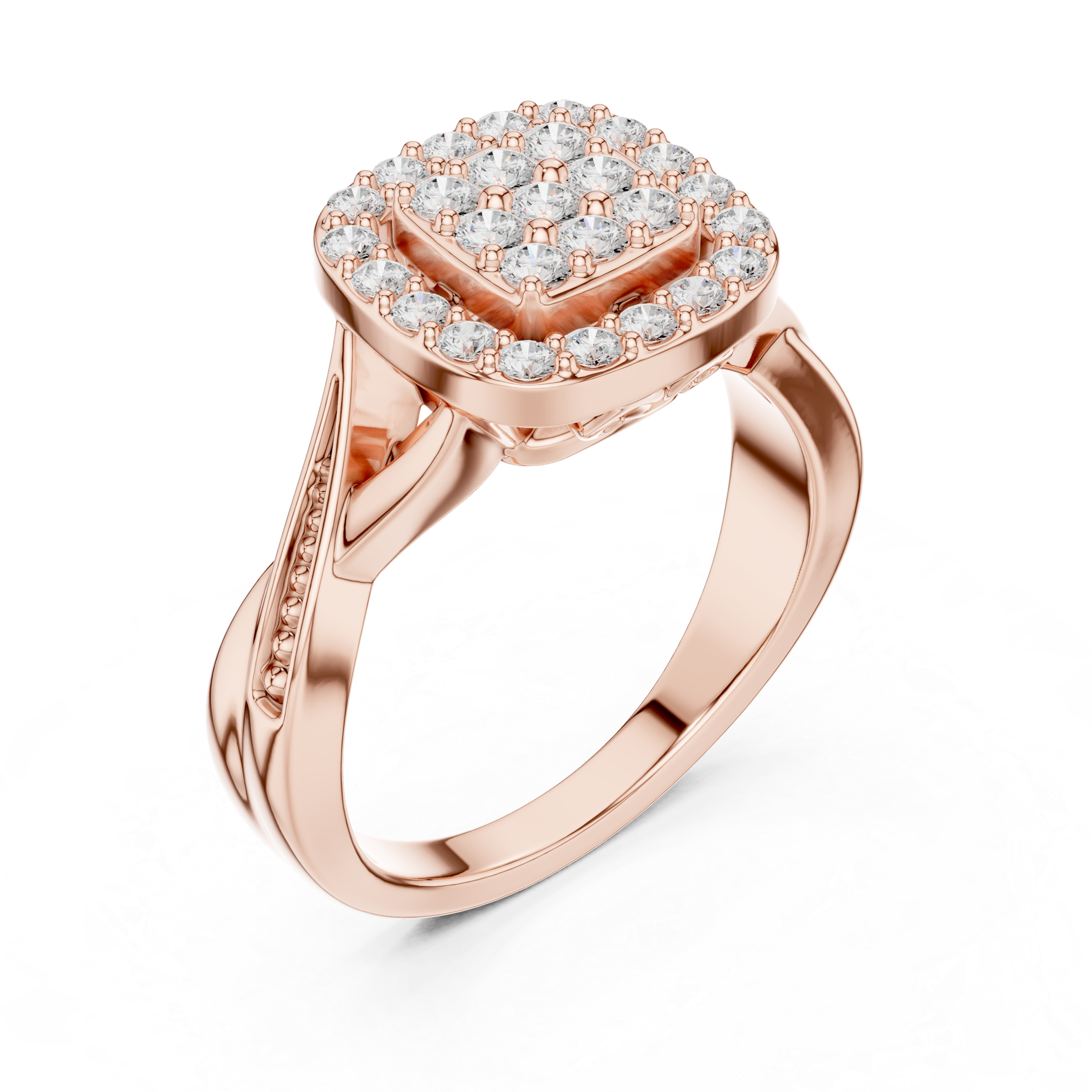 Cushion Halo Diamond Engagement Ring