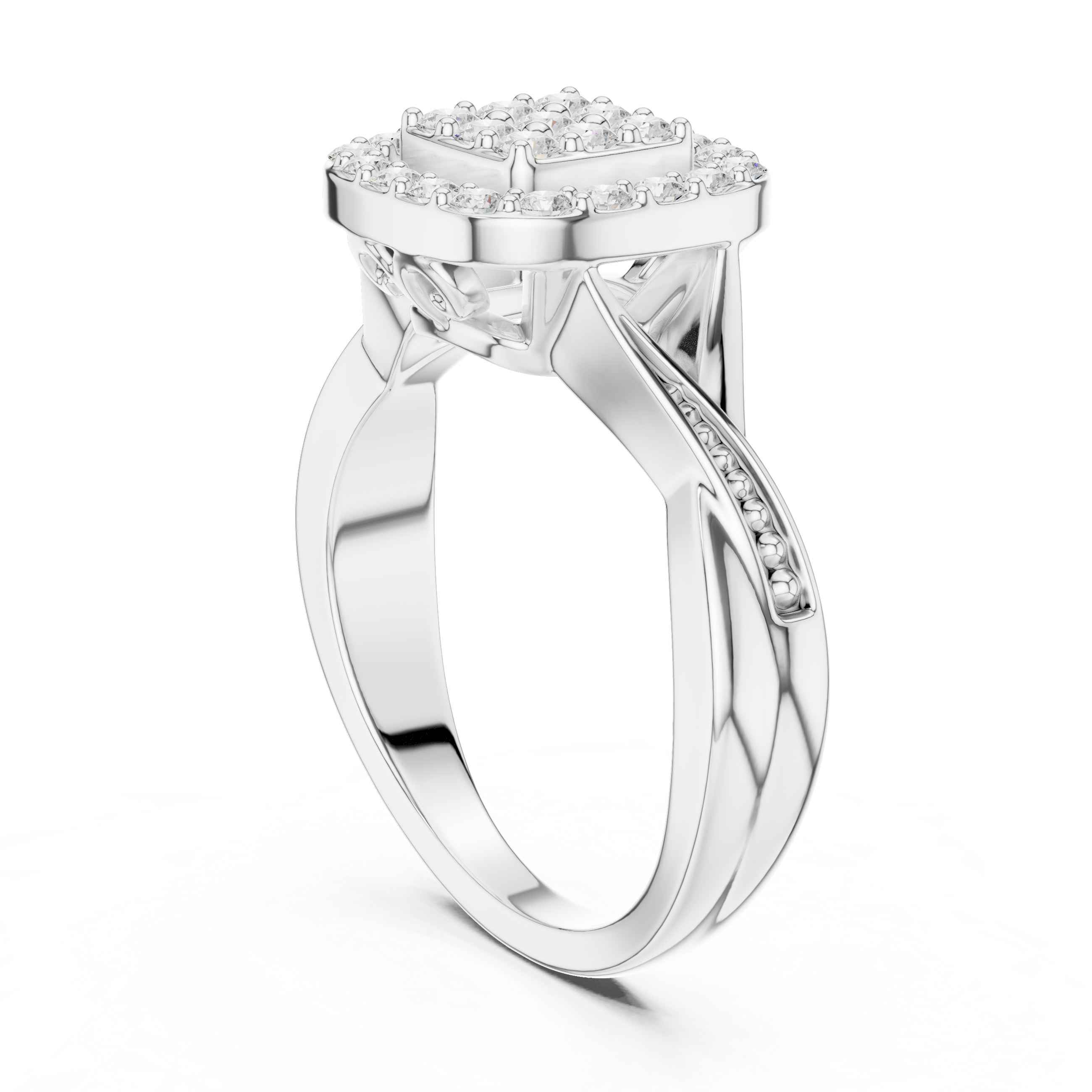 Cushion Halo Diamond Engagement Ring