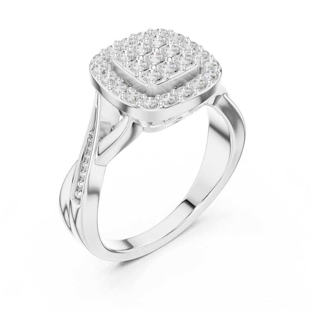 Cushion Halo Diamond Engagement Ring