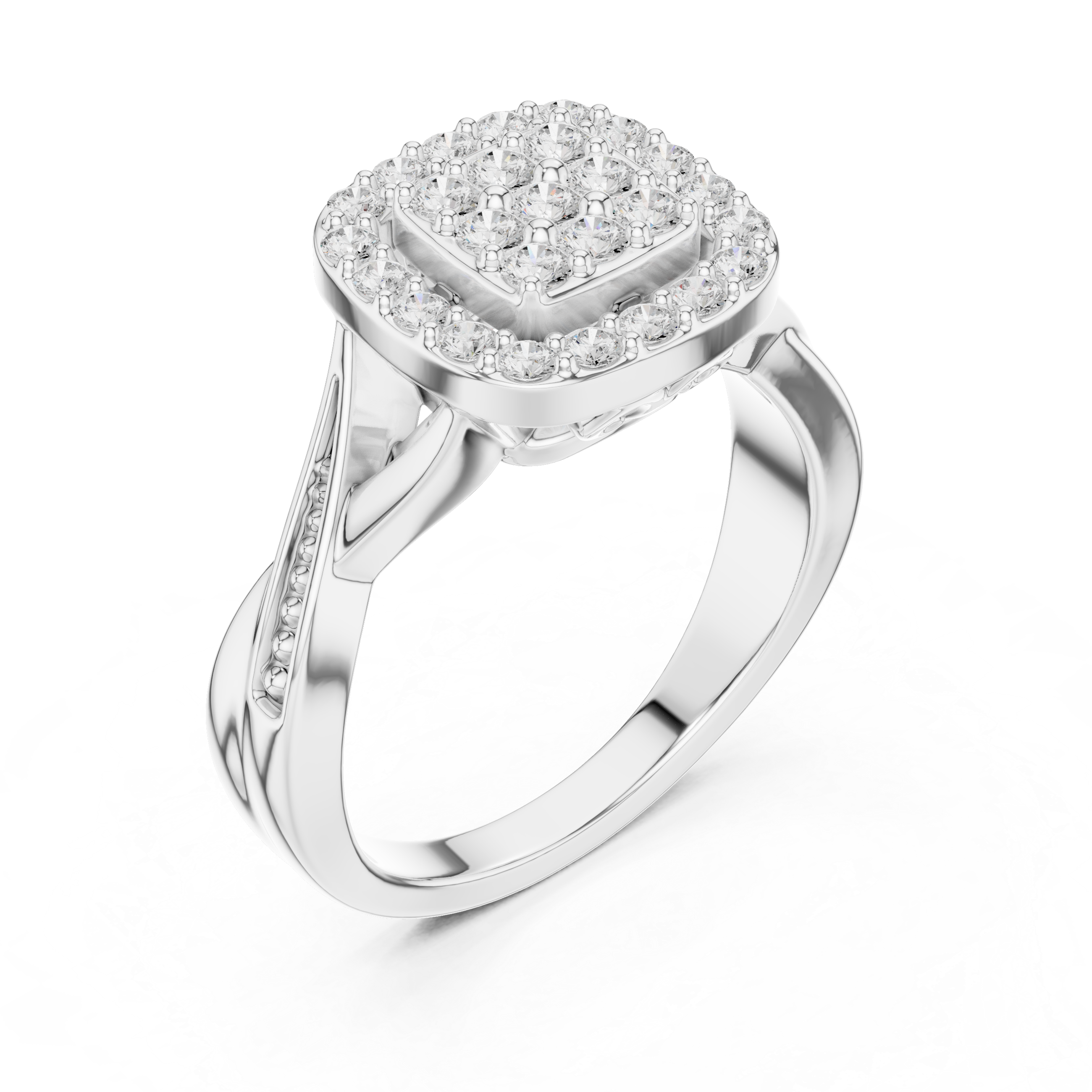 Cushion Halo Diamond Engagement Ring