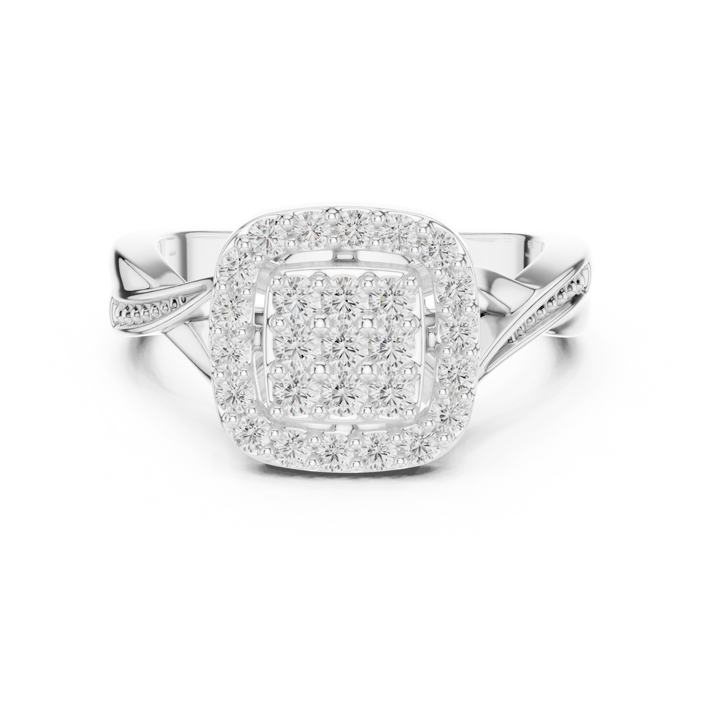 Cushion Halo Diamond Engagement Ring