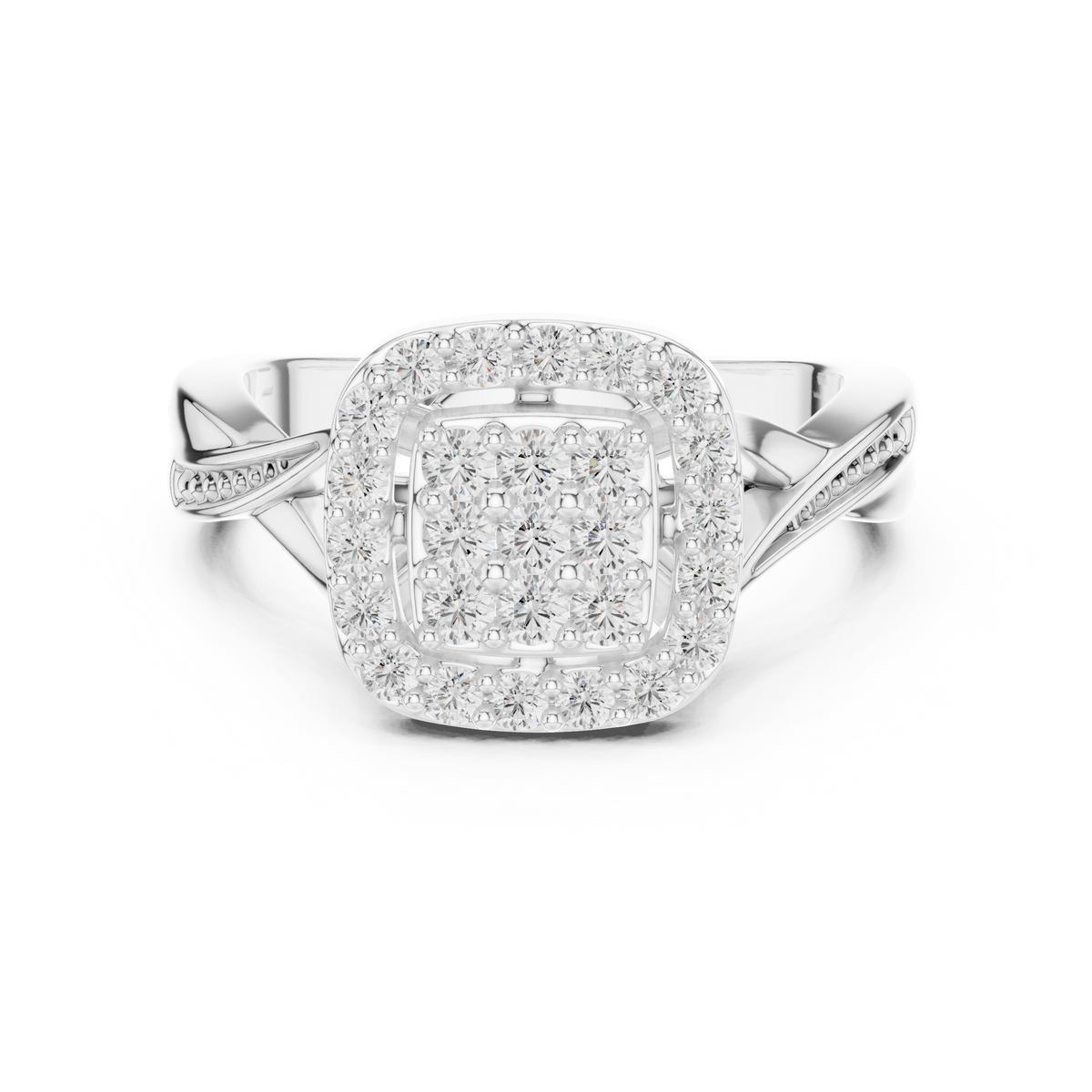 Cushion Halo Diamond Engagement Ring — Jewelix Atelier