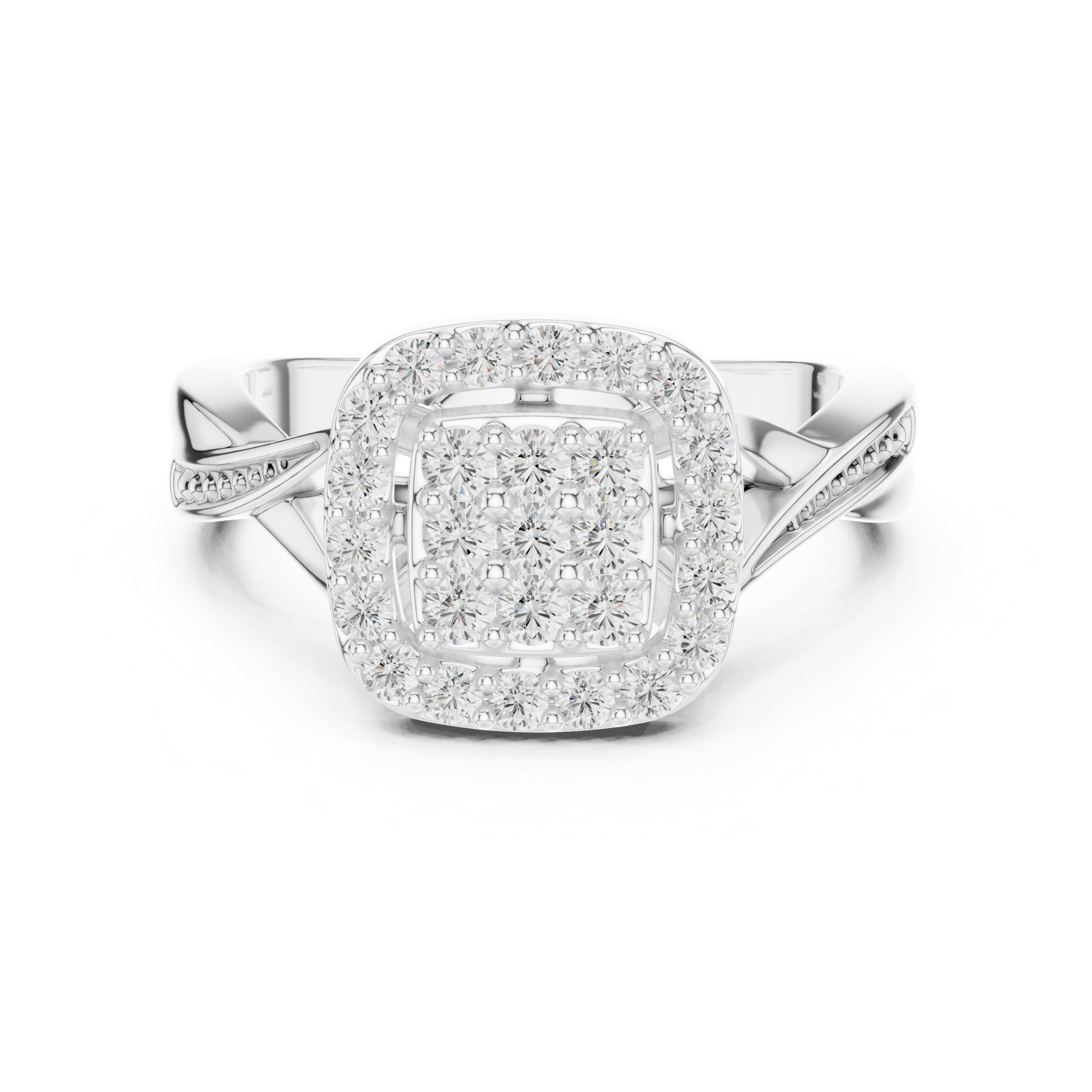 Cushion Halo Diamond Engagement Ring