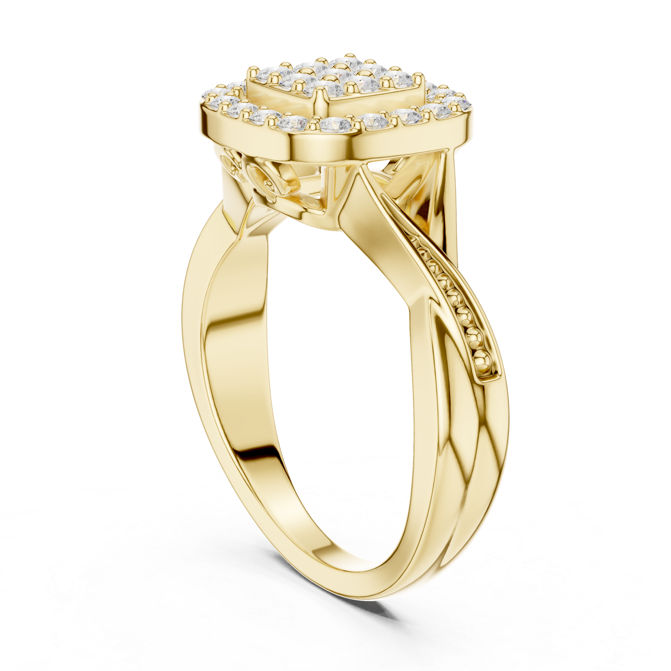 Cushion Halo Diamond Engagement Ring