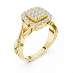 Cushion Halo Diamond Engagement Ring
