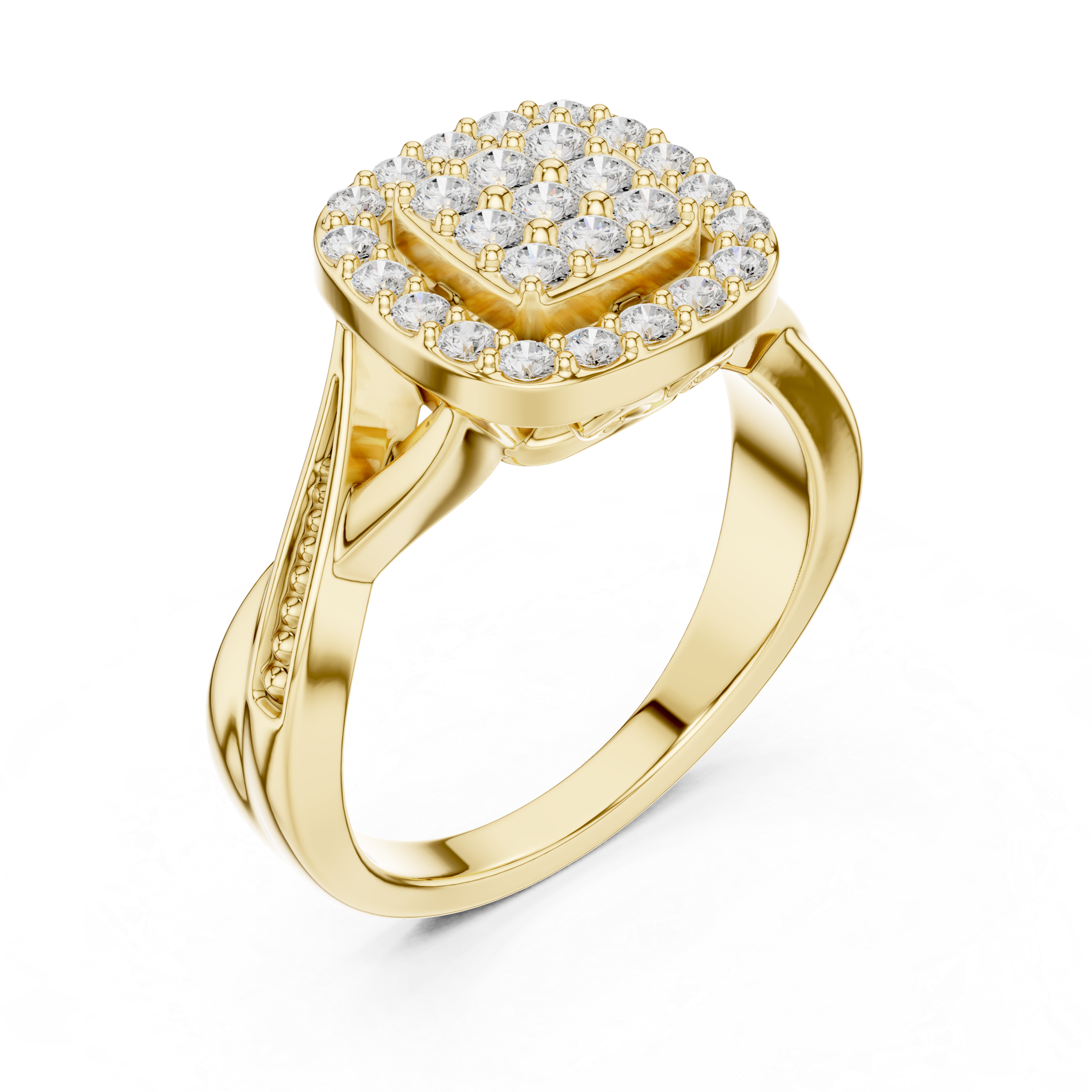 Cushion Halo Diamond Engagement Ring