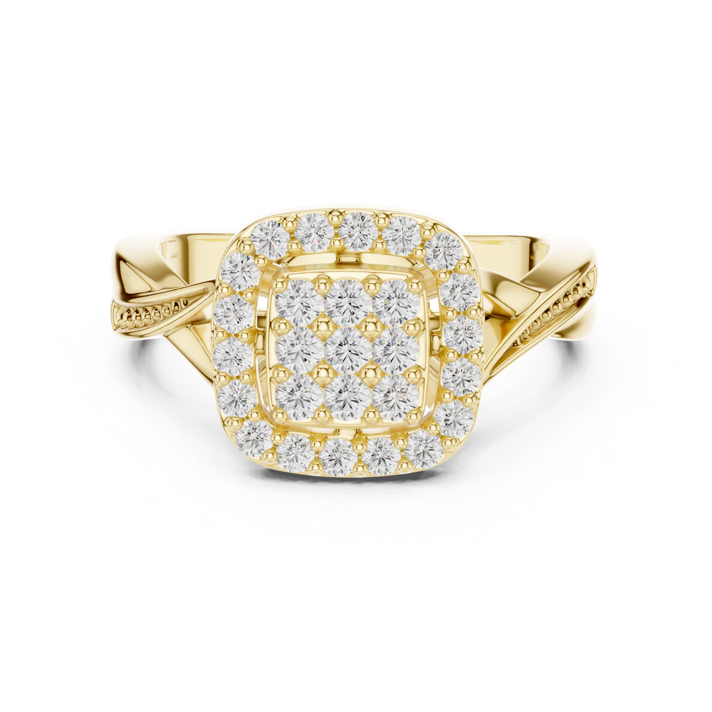 Cushion Halo Diamond Engagement Ring
