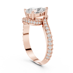 Pear Cut Diamond Halo Engagement Ring with Split Shank