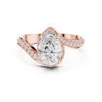 Pear Cut Diamond Halo Engagement Ring with Split Shank