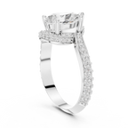 Pear Cut Diamond Halo Engagement Ring with Split Shank