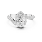 Pear Cut Diamond Halo Engagement Ring with Split Shank