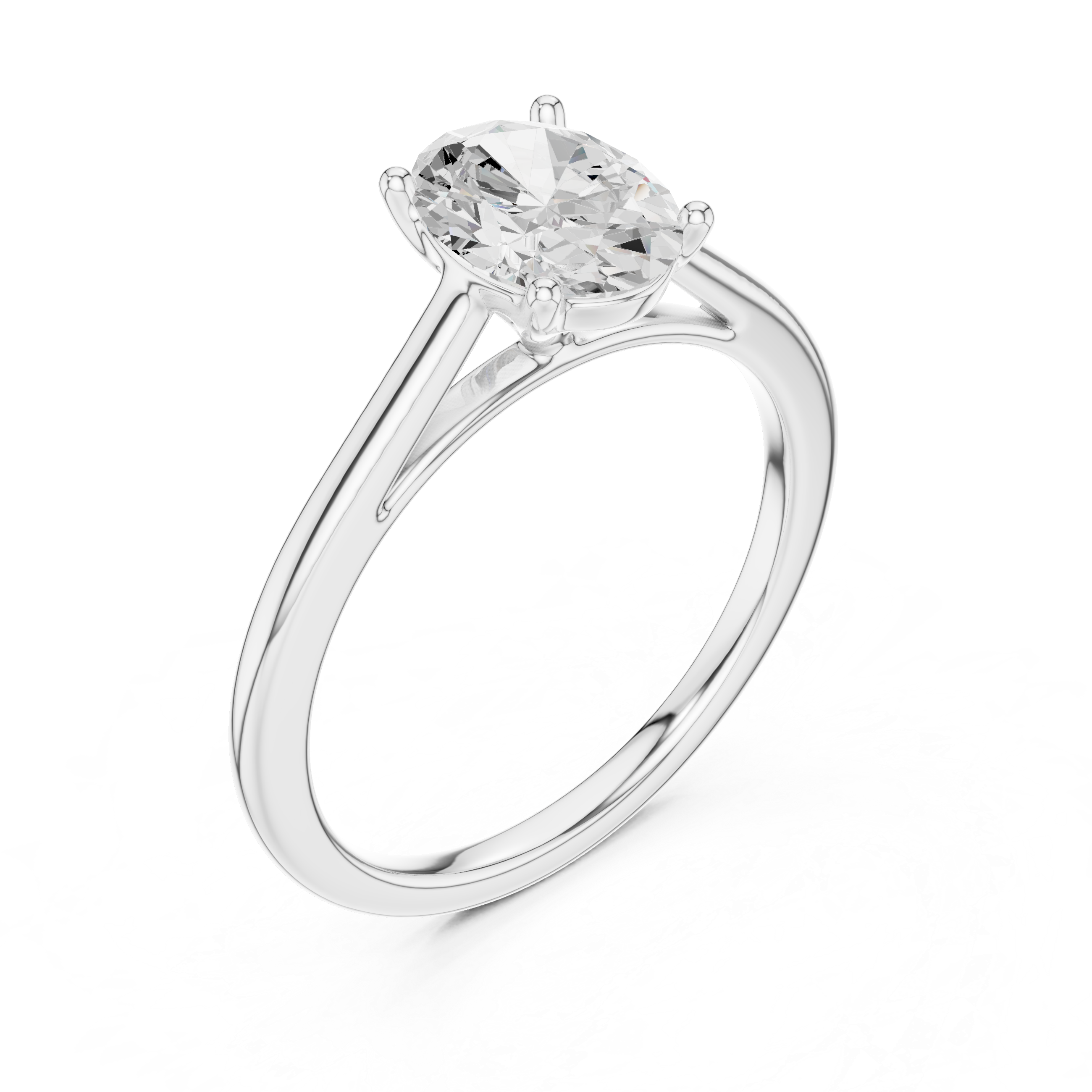 Oval Diamond Solitaire Engagement Ring