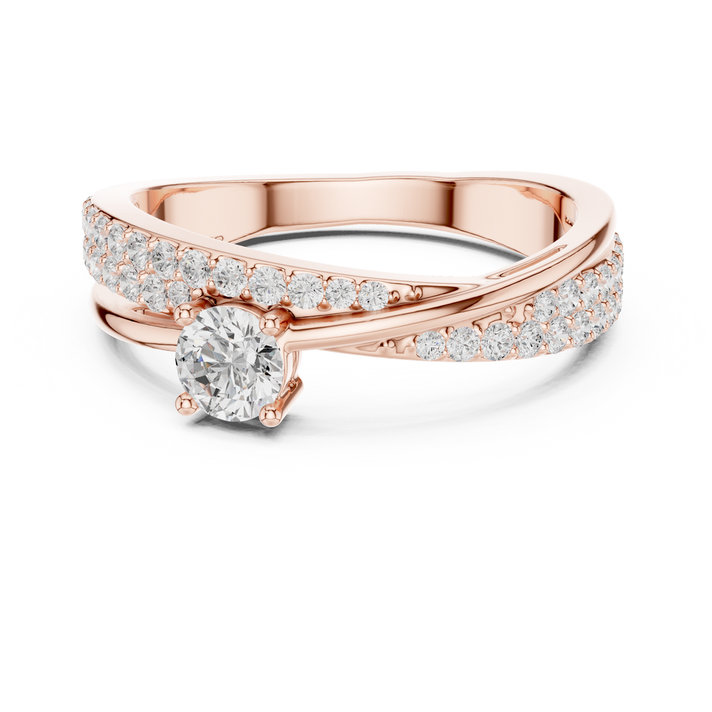 Round Diamond Split Shank Engagement Ring