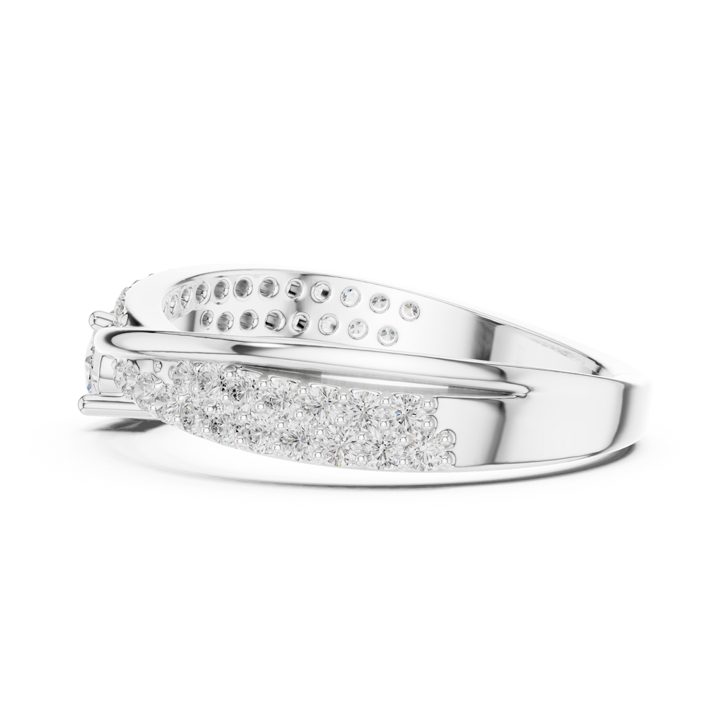 Round Diamond Split Shank Engagement Ring