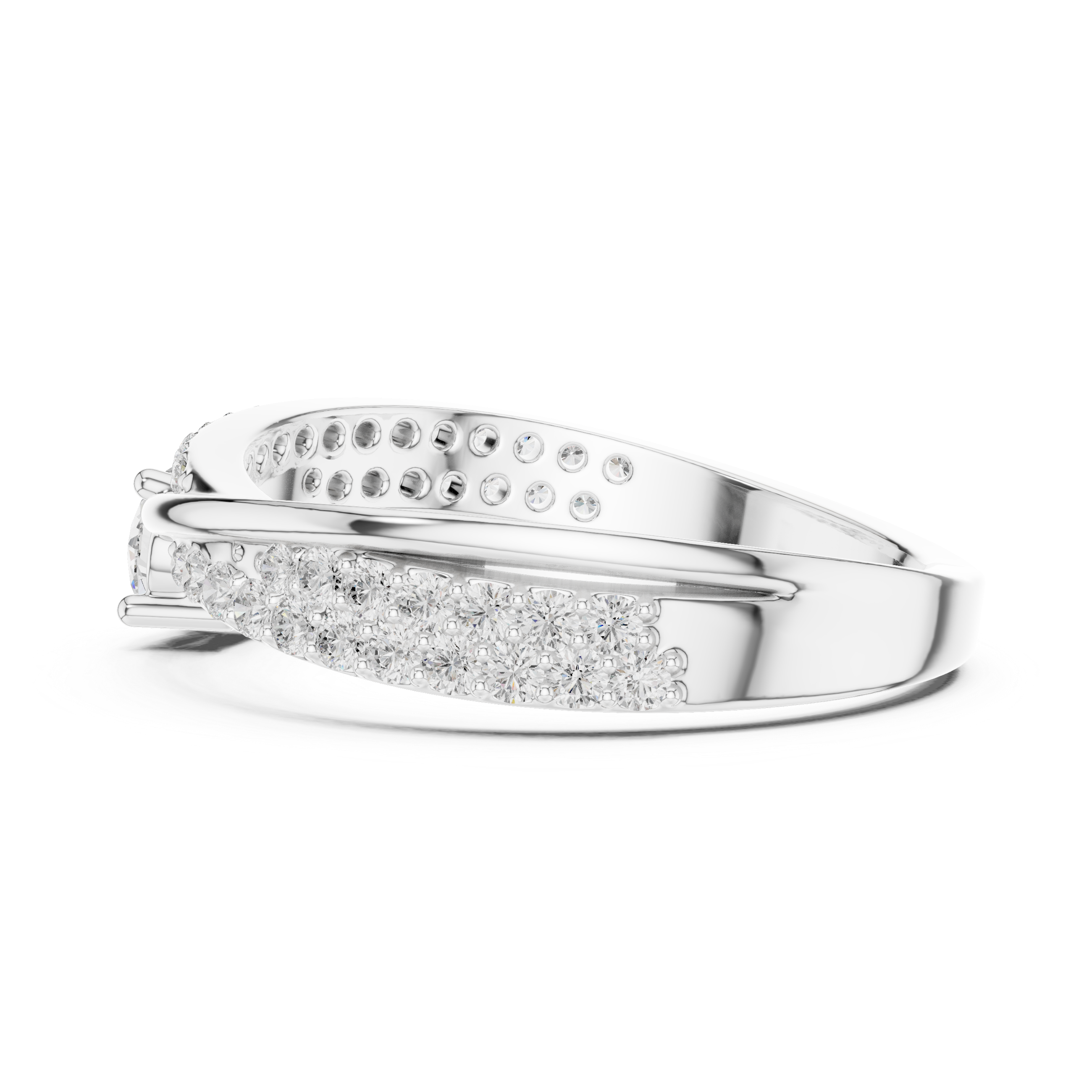 Round Diamond Split Shank Engagement Ring