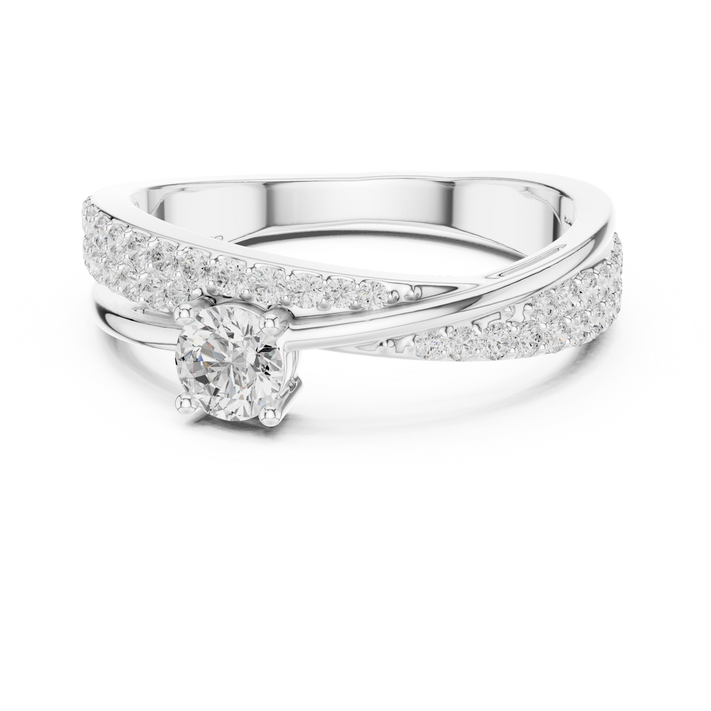 Round Diamond Split Shank Engagement Ring
