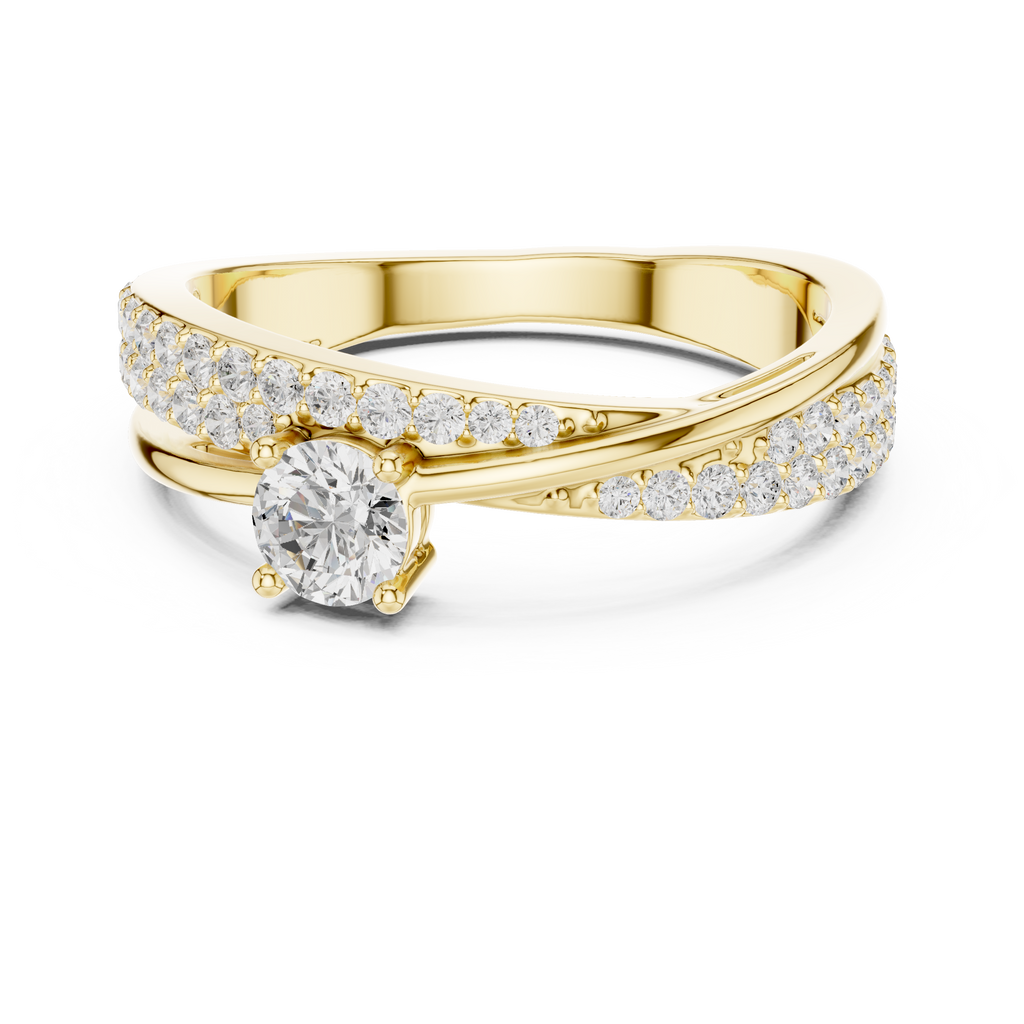 Round Diamond Split Shank Engagement Ring