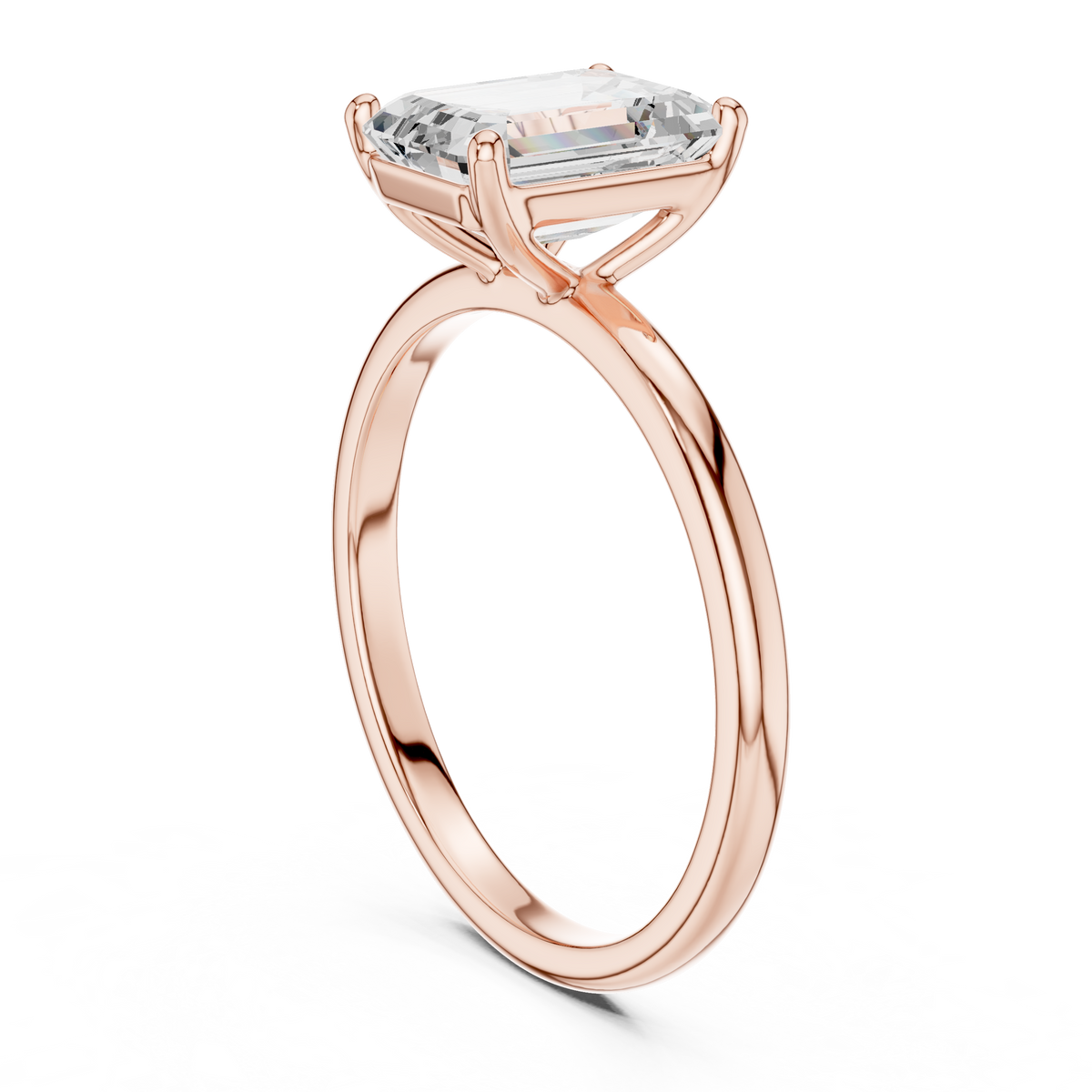 Emerald Cut Diamond Solitaire Engagement Ring – view 6 of 12, lab grown diamond ring | Jewelix Atelier
