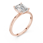 Emerald Cut Diamond Solitaire Engagement Ring
