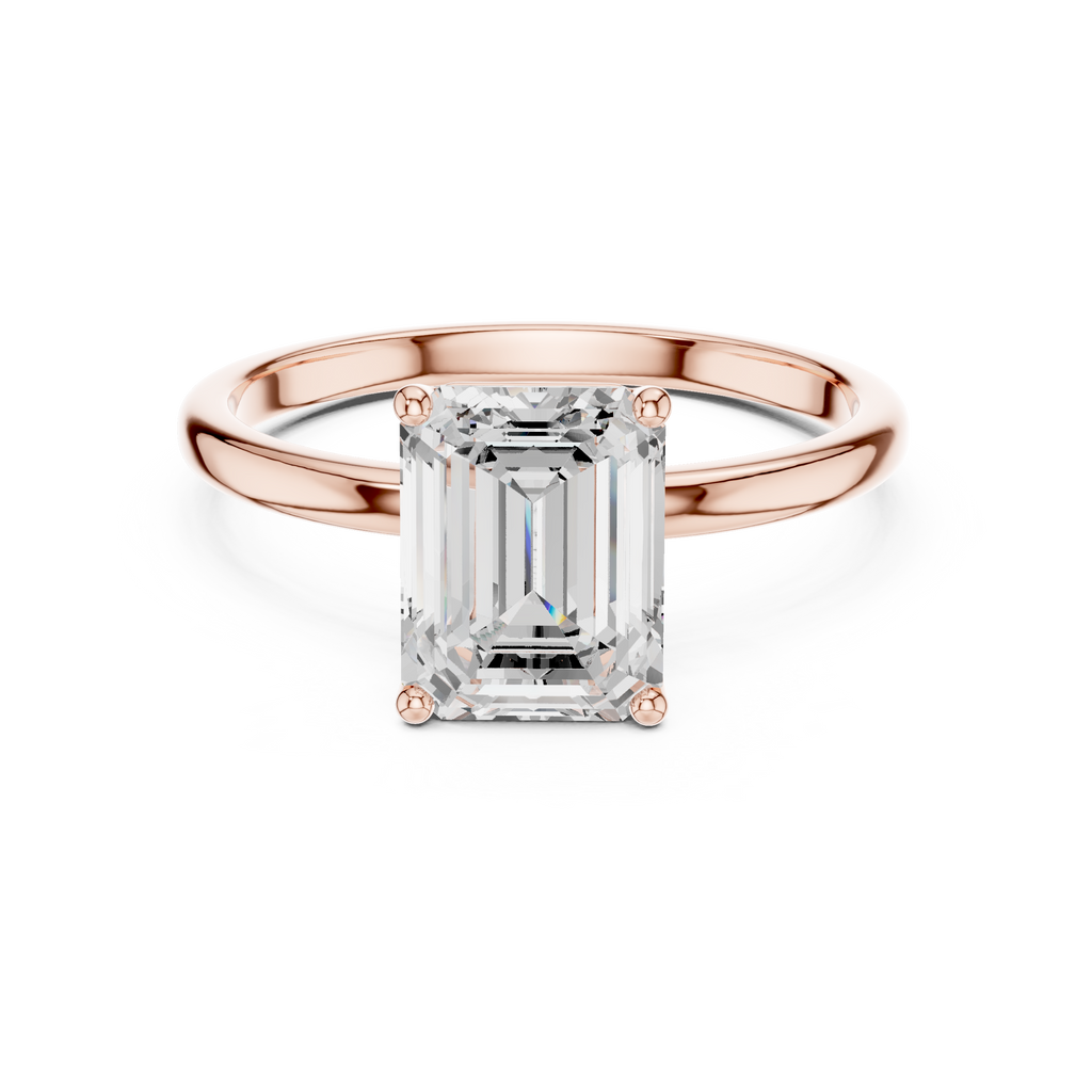 Emerald Cut Diamond Solitaire Engagement Ring