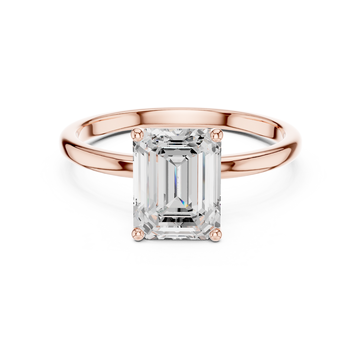 Emerald Cut Diamond Solitaire Engagement Ring – view 5 of 12, lab grown diamond ring | Jewelix Atelier