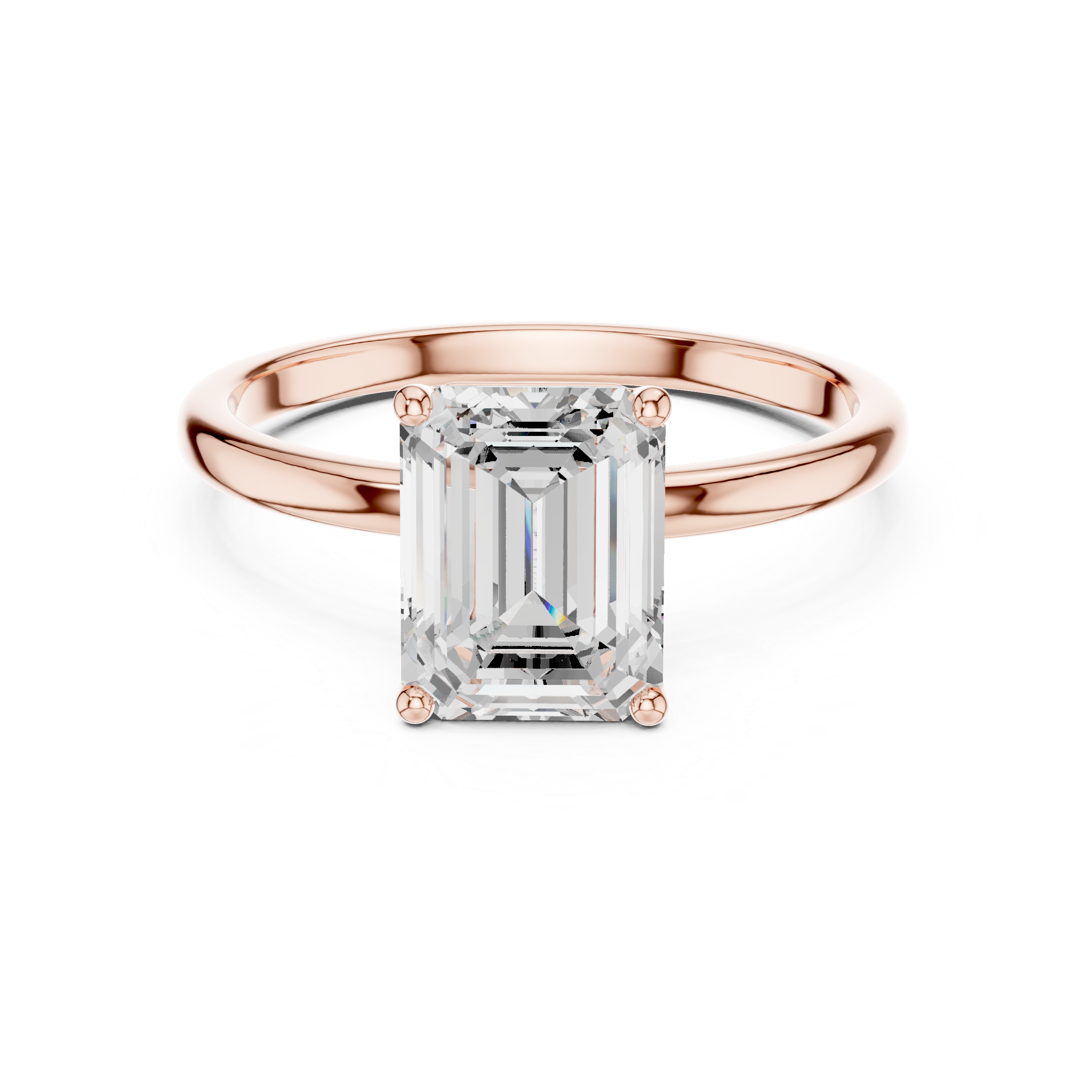 Emerald Cut Diamond Solitaire Engagement Ring