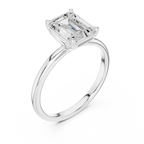 Emerald Cut Diamond Solitaire Engagement Ring