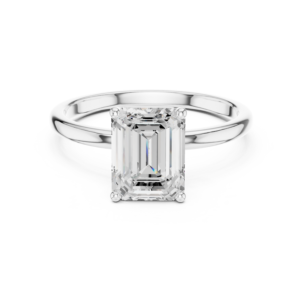 Emerald Cut Diamond Solitaire Engagement Ring