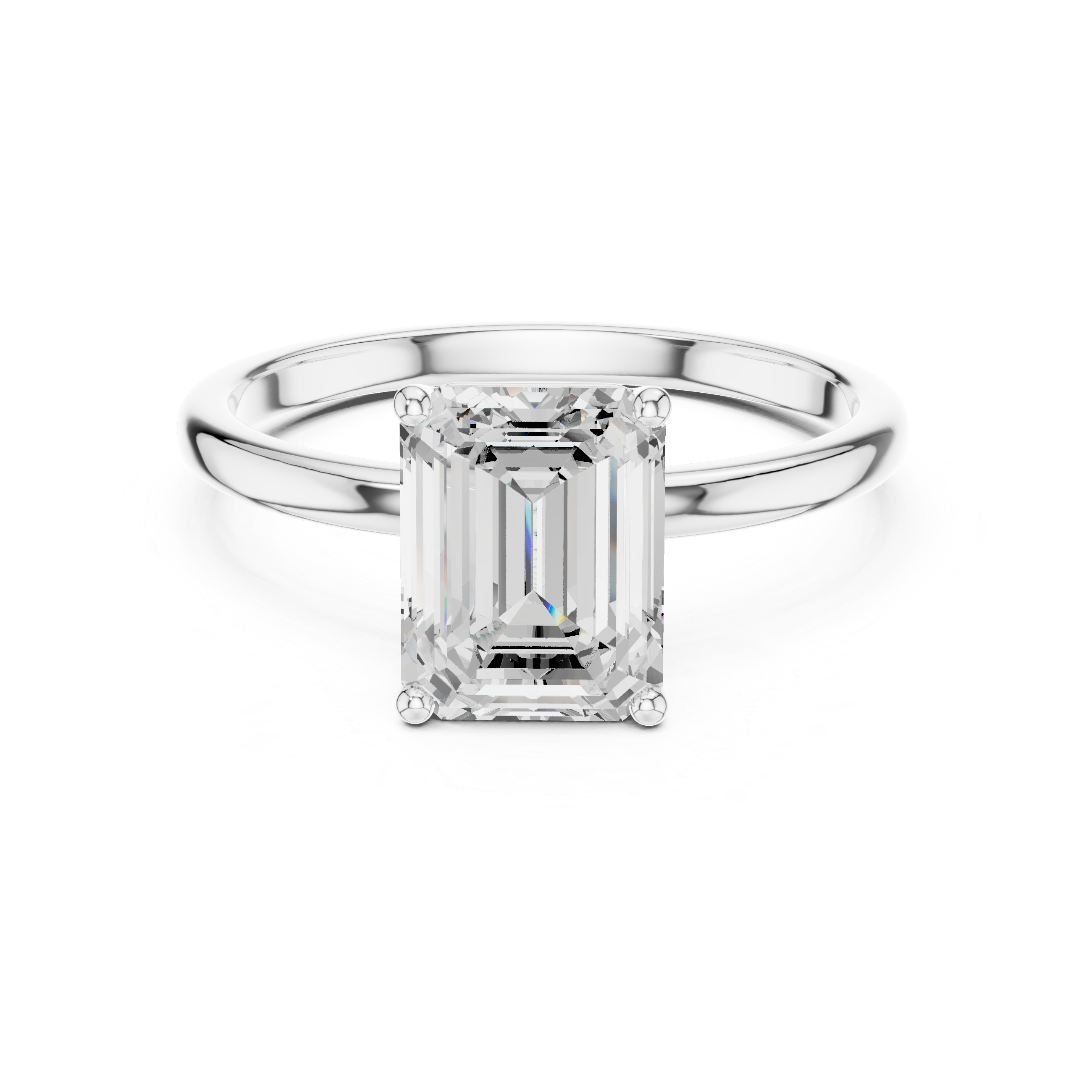 Emerald Cut Diamond Solitaire Engagement Ring