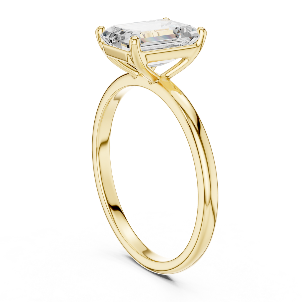 Emerald Cut Diamond Solitaire Engagement Ring