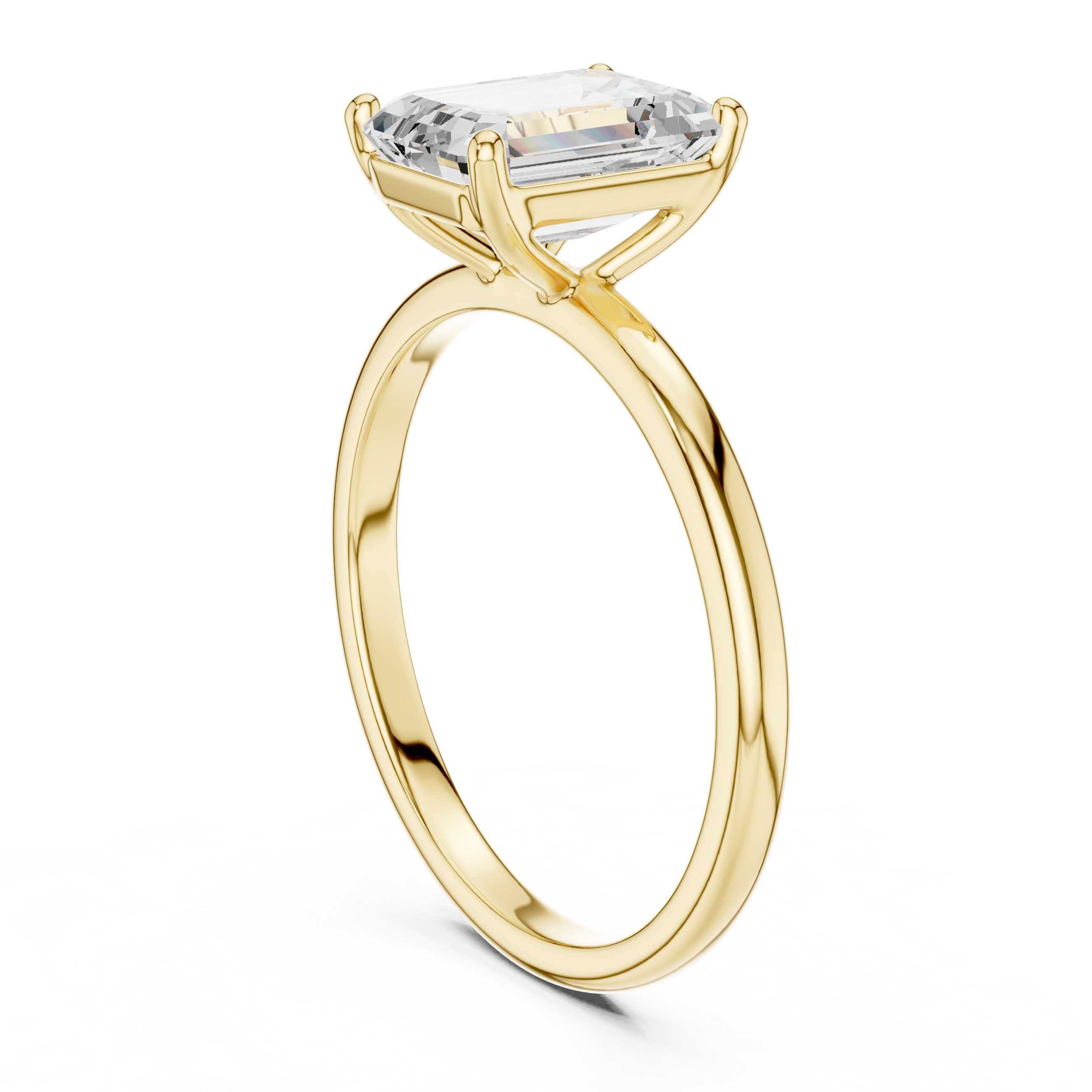 Emerald Cut Diamond Solitaire Engagement Ring