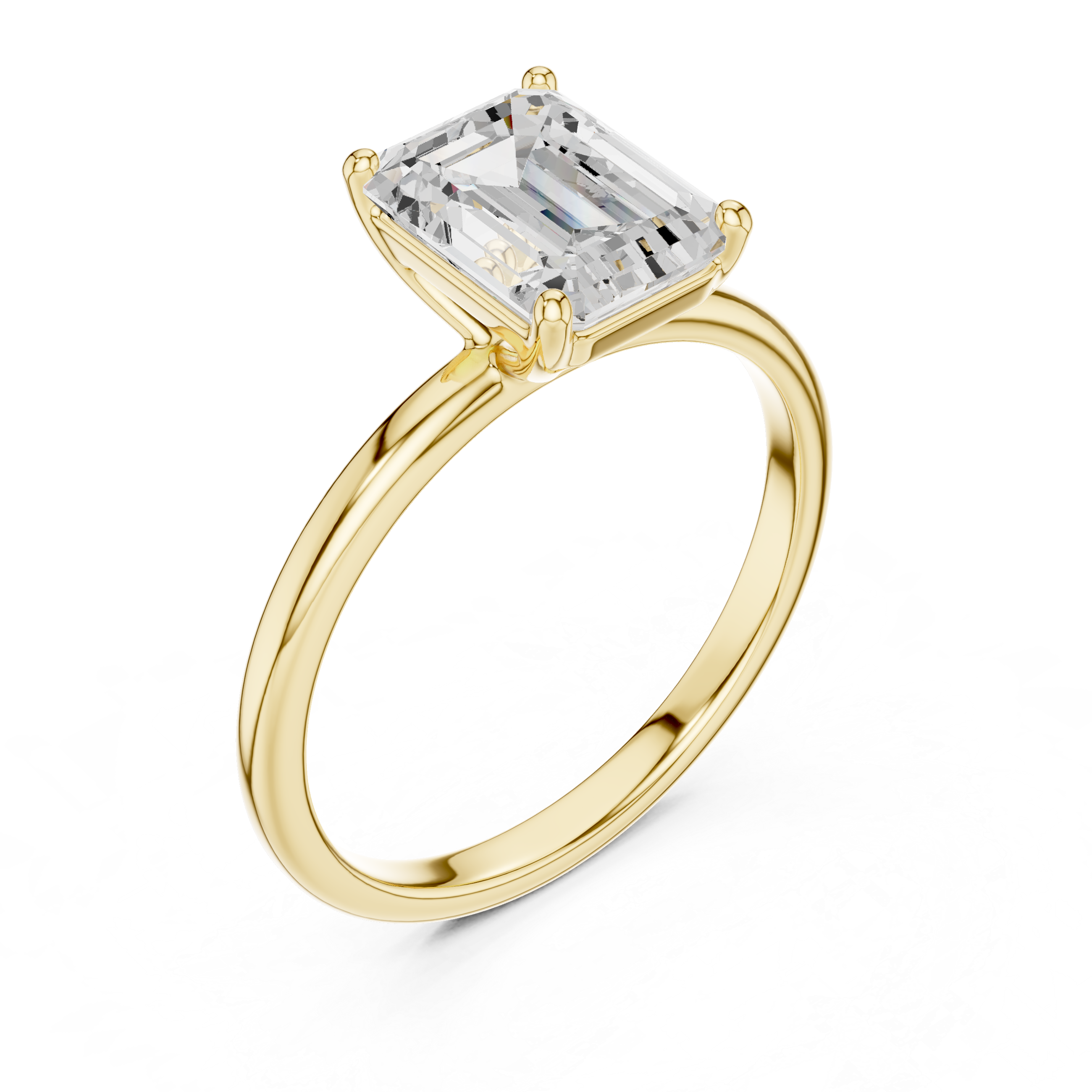 Emerald Cut Diamond Solitaire Engagement Ring
