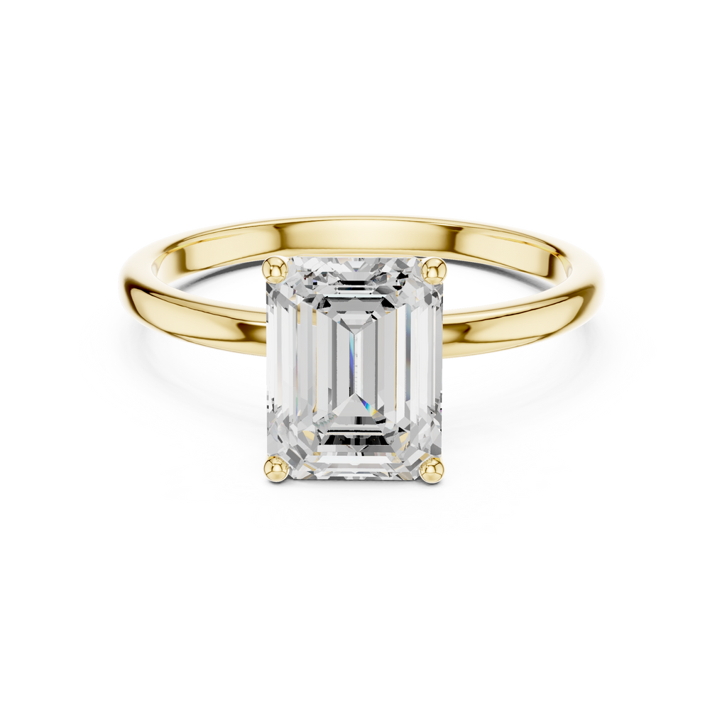 Emerald Cut Diamond Solitaire Engagement Ring