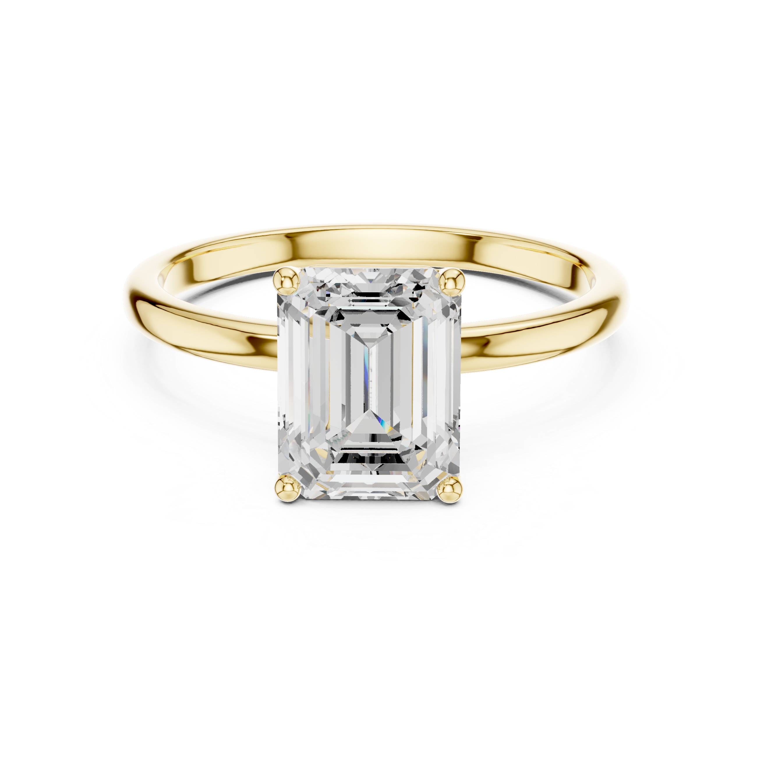 Emerald Cut Diamond Solitaire Engagement Ring