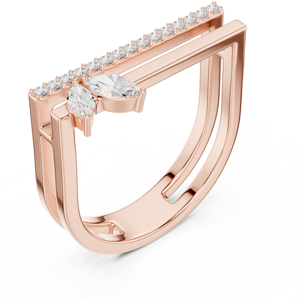 Marquise Diamond Open Bar Engagement Ring