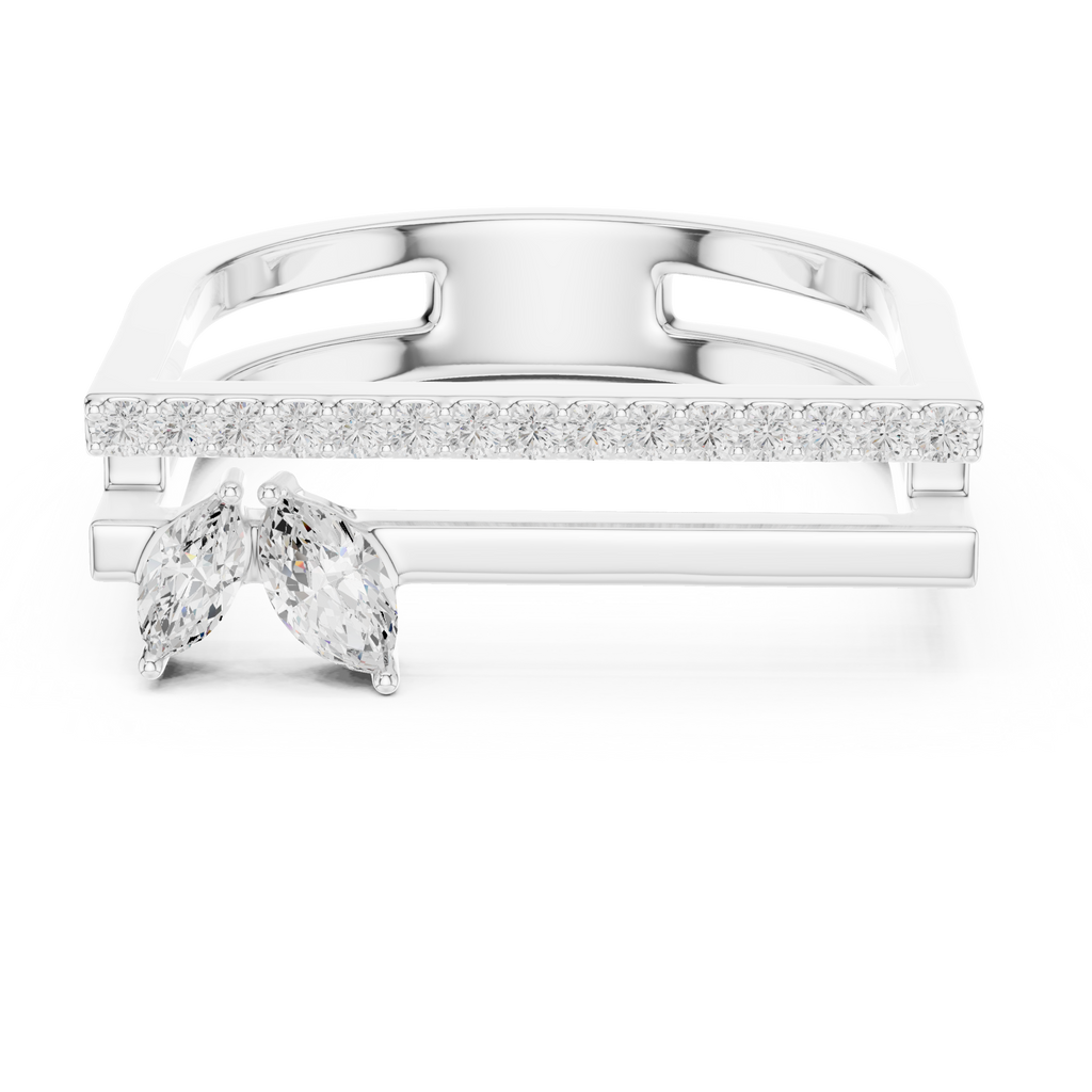 Marquise Diamond Open Bar Engagement Ring