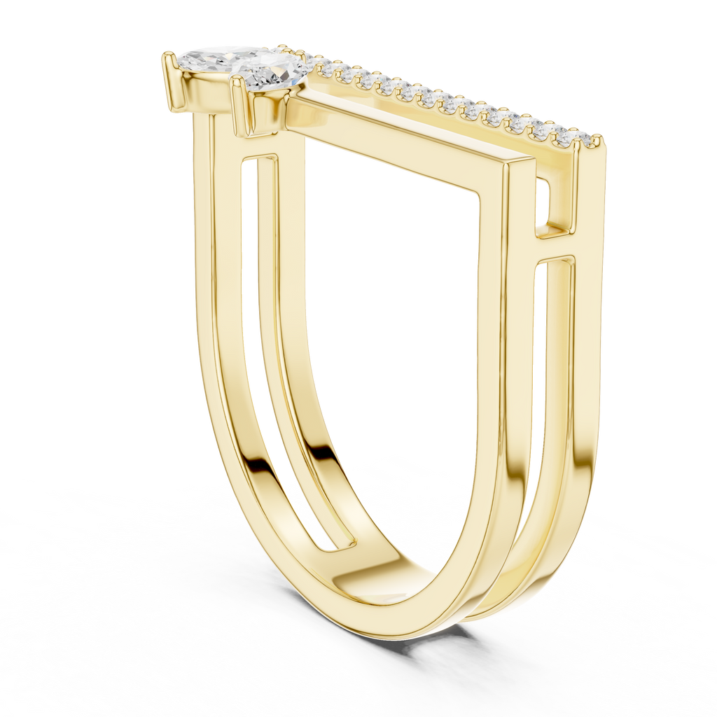 Marquise Diamond Open Bar Engagement Ring