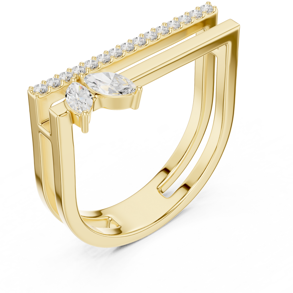 Marquise Diamond Open Bar Engagement Ring