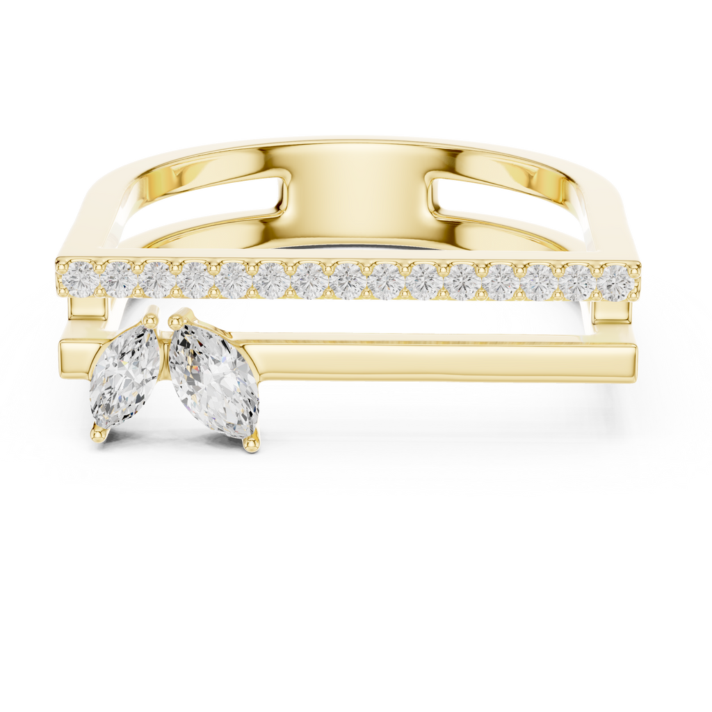 Marquise Diamond Open Bar Engagement Ring