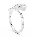 Pear Cut Bezel Set Diamond Bypass Ring