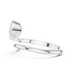 Pear Cut Bezel Set Diamond Bypass Ring