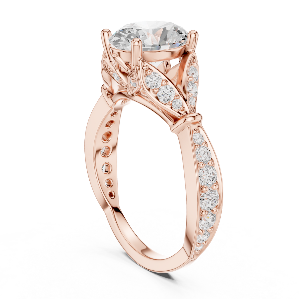 Oval Diamond Vintage Pavé Engagement Ring