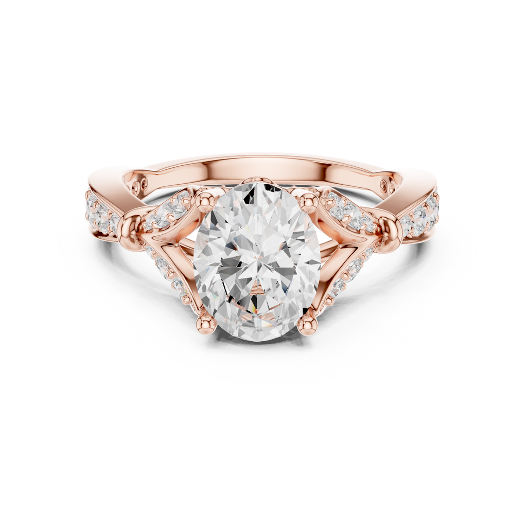 Oval Diamond Vintage Pavé Engagement Ring